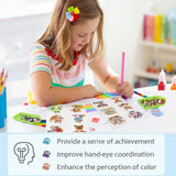 xackcme 48 Pcs Diamond Art Painting Sticker Kits for Kids, Animal Diamond Gem Stickers Kit, 5D Animals Gem Art Stickers Mosaic for Kids Gift for Boys Girls 4-8-10-12 Years Old xackcme