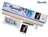 Figured'Art Paint by Numbers Kit for Adults Moon Reflection on The Lake 16"x20" - Craft Art Painting DIY Kit Rolled Canvas Without Frame Figured'Art