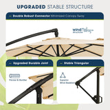 wikiwiki 10ft Patio Umbrella with Base Included, Outdoor Offset Cantilever Umbrella, Infinite Tilt, Crank and Cross Base, Beige wikiwiki