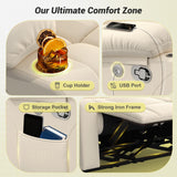 MOSGAT RV Loveseat Recliner Sofa, Reclining Loveseat Home Theater Seating with USB Ports, Cup Holders, Insert Pockets, Wall Hugger RV Recliners for Movie Room, Recline Movie Seats Gaming Sofa, White MOSGAT