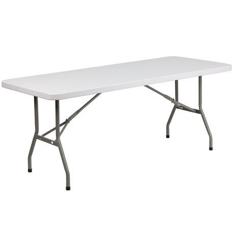 Flash Furniture Elon 6' Rectangular All-Occasion Plastic Folding Event Table, Foldable Portable Banquet Table for Indoor/Outdoor Events, White Flash Furniture