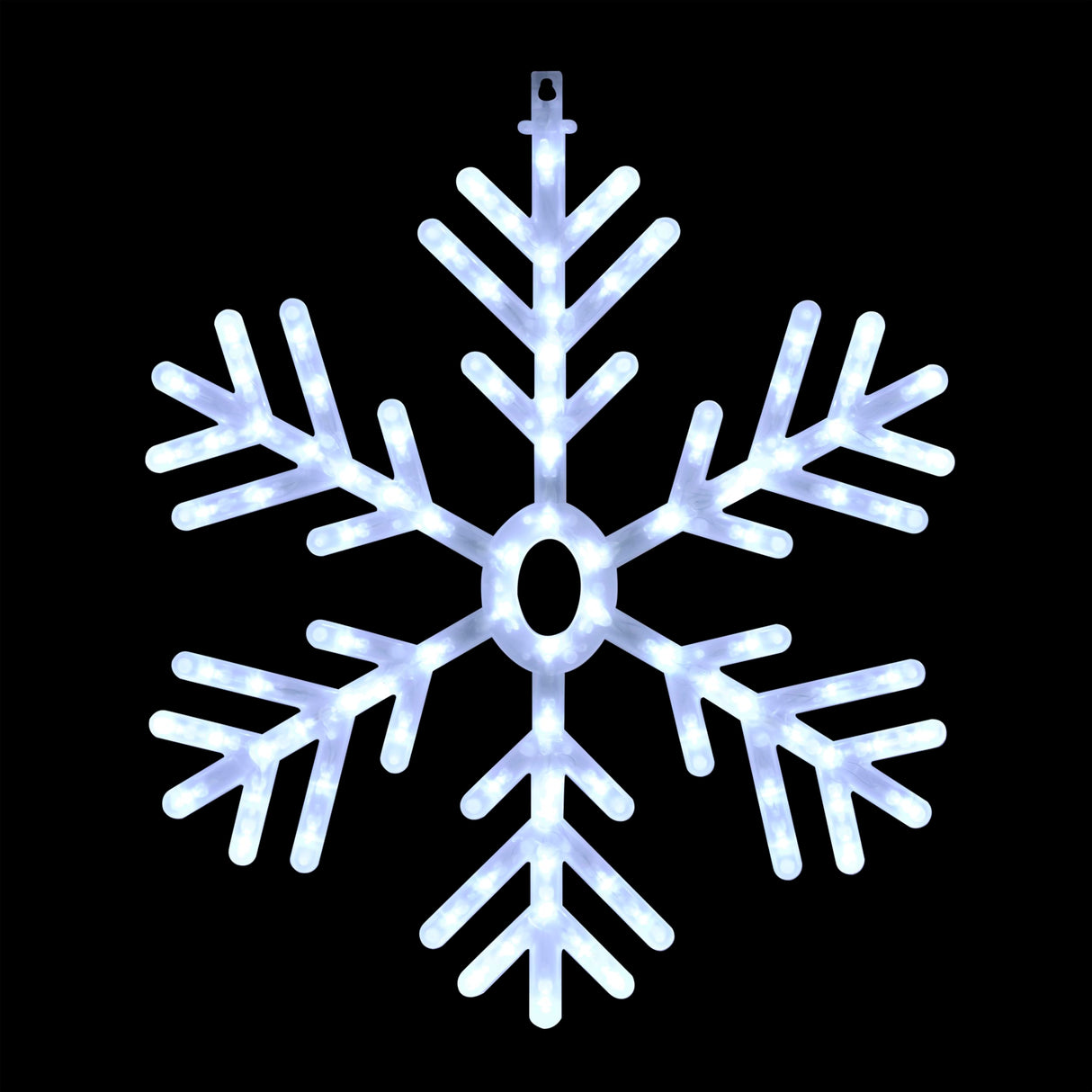 Alpine Corporation 24"H Indoor/Outdoor Hanging Snowflake Decoration with LED Lights Alpine Corporation