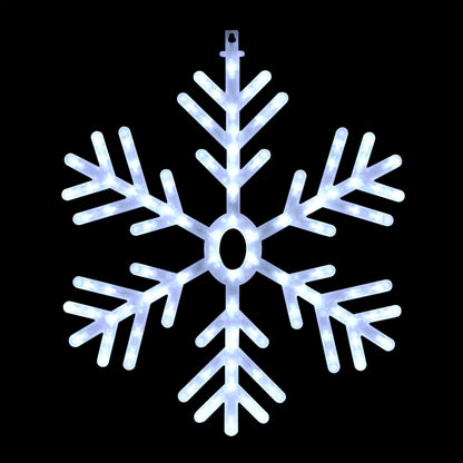 Alpine Corporation 24"H Indoor/Outdoor Hanging Snowflake Decoration with LED Lights