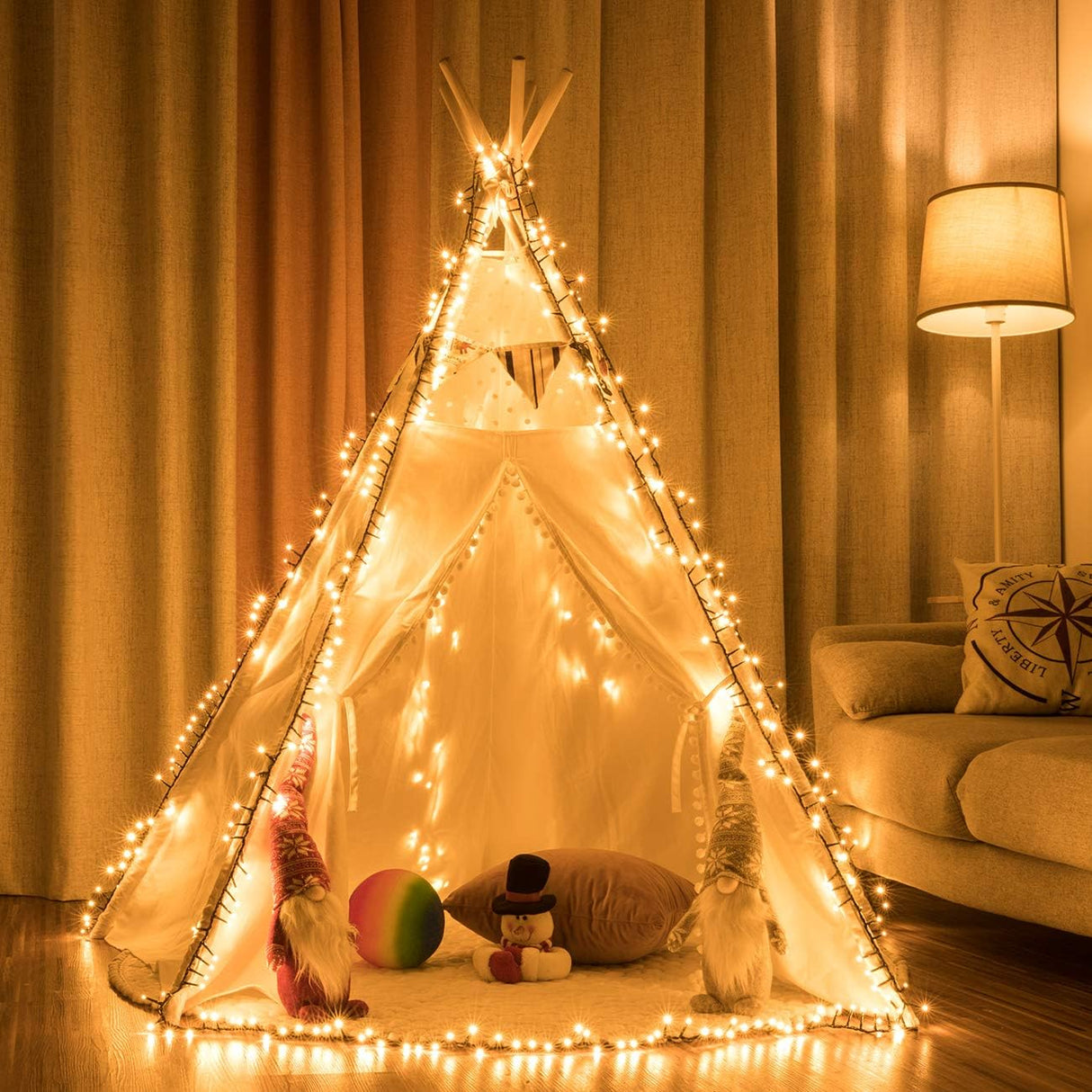 AWQ 1000 LED 82 ft Christmas Cluster Lights Christmas String Lights Decoration Lights for Christmas Home Garden Wedding Party Xmas Tree Bedroom Indoor Outdoor Decor (1000, Warm White) AWQ