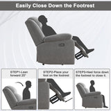 HAOMARKETS Rocker Recliner Chair for Adults, Manual Recliners with Overstuffed Backrest and Armrests, Upholstered Rocking Reclining Sofa Chair for Living Room, Grey HAOMARKETS