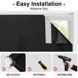 RYB HOME Black 100% Blackout Cordless Roller Shades Cuttable for Windows and Doors with 2 Magnetic Tie Backs Easy to Lift, No Drill Privacy Blinds with Customizable Width, W36 x L72, 1 Panel RYB HOME