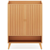 Tribesigns Shoe Cabinet with Doors, 5-Tier Shoe Storage Cabinet with Adjustable Shelves, Wooden Narrow Shoes Rack Shoe Storage Organizer for Entryway, Hallway, Closet, Living Room (1) Tribesigns