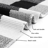 SEEKSEE Cotton Buffalo Plaid Rug 27.5"x43" Black and White Checked Rug Washable Doormats Indoor Outdoor Rugs for Layered Front Door Mats, Porch, Kitchen, Farmhouse, Entryway SEEKSEE
