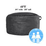 Codi Bean Bag Chair with Filler Included, 4 FT - Comfy Large Beanbag Chairs for Adults - Machine Washable and Soft Mink Bonded Cover - Charcoal Grey, 4ft Codi