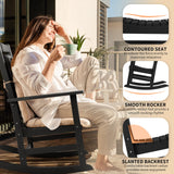 FUNBERRY Patio Rocking Chairs Set of 2,Poly Lumber Rocker,All Weather Rocking Chair Outdoor,High Back Porch Rocker,Cracker Barrel Rocking Chairs for Porch,360lbs FUNBERRY