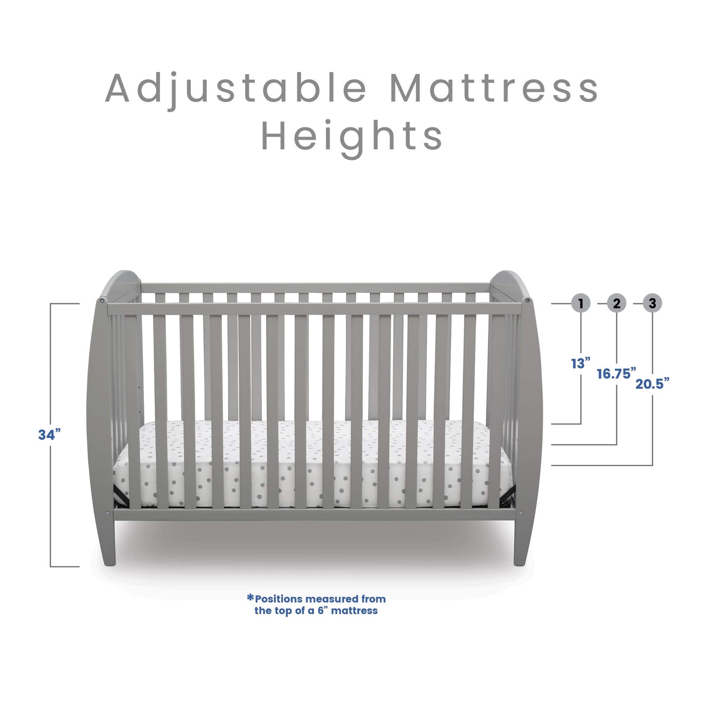 Delta Children Taylor 4-in-1 Convertible Baby Crib, Easy to Assemble, Sustainable New Zealand Wood, Grey - WoodArtSupply