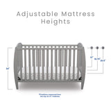 Delta Children Taylor 4-in-1 Convertible Baby Crib, Easy to Assemble, Sustainable New Zealand Wood, Grey Delta Children
