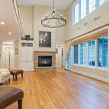 WBinDX 12-Light Wagon Wheel Chandelier Farmhouse Faux Wood Metal Black Chandelier, 38.2 Inch Large Rustic Candle Round Chandeliers for Dining Room Living Room Entryway Foyer Lighting WBinDX