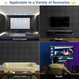 Lebenforce Self-adhesive Acoustic Panels Tiles 12 Pack, 12" X 12" X 0.4" Polyester Sound Proof Padding, High Density Soundproof Wall Panels, Sound Absorbing panel for Home & Offices (Black) Lebenforce