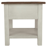Signature Design by Ashley Bolanburg Farmhouse Square Two Tone End Table, Antique Cream Signature Design by Ashley