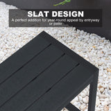 VICLLAX 3-Person Outdoor Bench 53" Long Garden Bench Metal Frame Backless Porch Patio Bench, Black VICLLAX