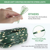 Tcamp 164FT 500 LED Christmas Lights, 8 Modes Christmas Tree Lights with Timer Memory Function, Green Wire Starry Fairy String Lights for Christmas Tree Halloween Outdoor Indoor Decor (Warm White) Tcamp
