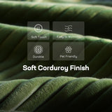 Marsail Modular Sectional Sofa, 111" L-Shaped Modular Sectional Couch with Deep Seat, Freely Combinable Sectional Clound Sofa for Living Room, No Assembly, Plush Corduroy Fabric, Green Marsail