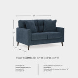Signature Design by Ashley Bixler Classic Tufted Loveseat with Removable Cushions, Blue Signature Design by Ashley