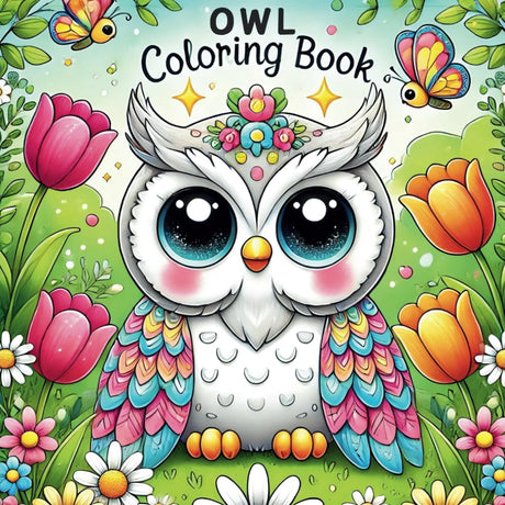 Owl Coloring Book: Explore 50 Fun Facts and Cute Owls Activity Book for Children, Creative Kids Aged 4-8, Ideal for Educational Play and Family Bonding Majosta