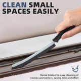 FOOGWEE Hard Bristle Crevice Cleaning Brush - Cleaning Tools for Household Use, Multifunctional Gap Cleaning Supplies for Kitchen, Bathroom, Toilet, Window, Vehicle, Faucets, Grout, Home (Black) FOOGWEE