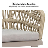 PURPLE LEAF 9 Pieces Outdoor Dining Set All-Weather PE Rattan Outdoor Patio Furniture Set with All Aluminum Frame Rectangular Table and Chairs Set for Lawn Garden Backyard Deck, Champagne PURPLE LEAF