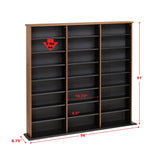 Prepac 3 Column Tall Cabinet Media Storage, Triple Width Wall, Cherry/Black Prepac