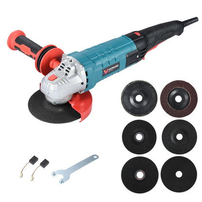 VERGING Angle Grinder, 4 1/2 Angle Grinder 10-Amp, 1200W Multifunctional High Power Grinder Tool with Grinding and Buffer Polishing Capabilities, Non-Slip Handle, and Auxiliary Handle Shockpr - WoodArtSupply