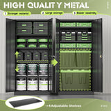 SUNCROWN Metal Storage Cabinets, 72”Locking Cabinet with 2 Doors and 4 Adjustable Shelves, Steel Utility Tool Garage Cabinets,Tall Metal Lockable File Cabinet for Office,Home, Gym, School - Black SUNCROWN