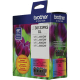 Brother Printer Genuine LC30133PKS 3 Count(Pack of 1) High Yield Color Ink Cartridges, Page Yield Up to 400 Pages/Cartridge, Includes Cyan, Magenta and Yellow, LC3013 Brother