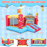 WHUBEFY Bounce House, Large Inflatable Obstacle Bouncy House with Big Jumping Area for Kids 3-12, Double Basketball Hoops & Bouncer Slides, Ball Pits, Throw Ball Game, Jump House 550W Blower Included Whubefy