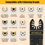 BTYEEUYI 18 PCS Titanium Oscillating Tool Blades Metal Cutting, Universal Multitool Blades for Metal Nails Wood Plastic and Hard Material, Multi Tool Blades Kits Fit Dewalt Ryobi Bosch Milwaukee BTYEEUYI