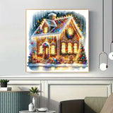 ZHUDENGXJL Winter Diamond Painting Kits for Adults,Christmas Glow Castle Diamond Art Kits for Beginner,DIY 5D Full Drill Gem Art with Painting Kit,Home Wall Decor 12x12 Inch ZHUDENGXJL