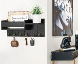 RelaxScene Key Holder Wall Mount - Decorative Key Rack and Mail Organizer with 6 Key Hooks - Wooden Key Hanger with Shelf for Living Room Decor - Rustic Farmhouse Home Entryway Aesthetic Essentials RelaxScene