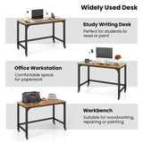 Giantex 48" Rolling Computer Desk, Mobile Study Writing Desk with 4 Smooth Wheels & Metal Frame, Simple Style Home Office Work Bench, Movable Workstation for Living Room, Study & Bedroom (Natural) Giantex