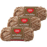 Red Heart 3 Pack Scrubby Yarn – Polyester Specialty Yarn – Almond Craft County