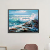 JFYHAB Sea Diamond Painting Kits for Adults-Diamond Art Kits for Adults,5D Diamond Painting Sea, DIY Full Drill Diamond Painting Beach Ocean Gem Art and Crafts 12x16 inch JFYHAB