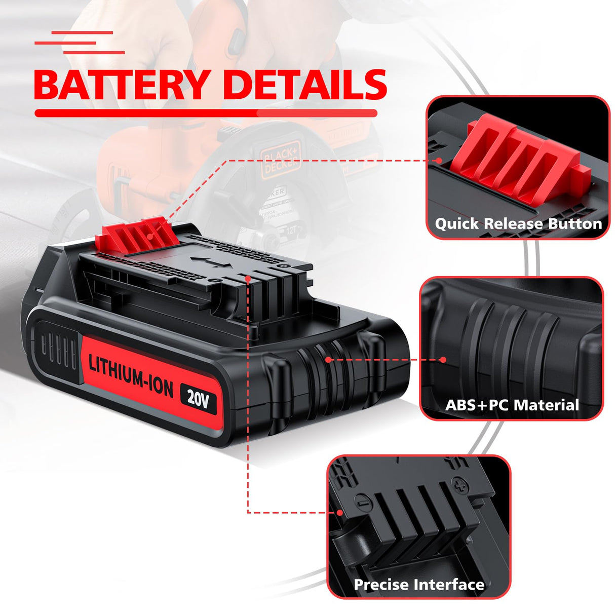 3.8Ah Replacement for Black and Decker 20V Lithium Battery, Compatible for Black Decker 20V Battery LBXR20 LBX20 LB20 LBX4020 LBXR20B-2 LST300 LST220 2Packs with Battery Charger Bonacell