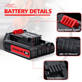 3.8Ah Replacement for Black and Decker 20V Lithium Battery, Compatible for Black Decker 20V Battery LBXR20 LBX20 LB20 LBX4020 LBXR20B-2 LST300 LST220 2Packs with Battery Charger Bonacell