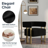 AODAILIHB Mid Century Sherpa Boucle Accent Chair Set of 2, Modern Upholstered Armchair Black Bucket Chair Comfy Side Chair Arm Chairs for Living Room, Office, Club, Reading Nook (2, Black) AODAILIHB