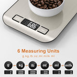 CROWNFUL Food Scale, 11 lb Digital Kitchen Scales with Built-in Coin Battery, Weight Ounces and Grams for Cooking and Baking, 6 Units with Tare Function, LCD Display, 304 Stainless Steel CROWNFUL