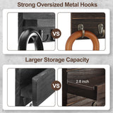 Lwenki Mail Organizer for Wall Mount – Key Holder with Shelf Includes Letter Holder and Hooks for Hallway Farmhouse Decor – Rustic Wood with Flush Mounting Hardware (16.5” x 9.1” x 3.4”) (Brown) Lwenki