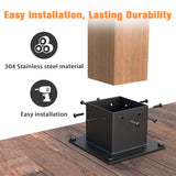 Antsky 4×4"(Actual：3.5×3.5inch) Post Stainless Steel Flange Anchor Base with Screws for Deck Railing，Black Finish (4 Pack) Antsky
