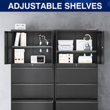 Yizosh Metal Storage Cabinet with 3 Drawers - 71" Steel Lockable File Cabinet for Home Office, Locking Cabinet with 2 Doors and 1 Shelves for Living Room, Pantry, Gym, Commercial Storage Yizosh