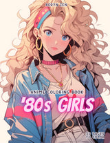 Anime Coloring Book: 80s girls: Manga Art & Anime Enthusiasts Stress Relief Adult Coloring WoodArtSupply