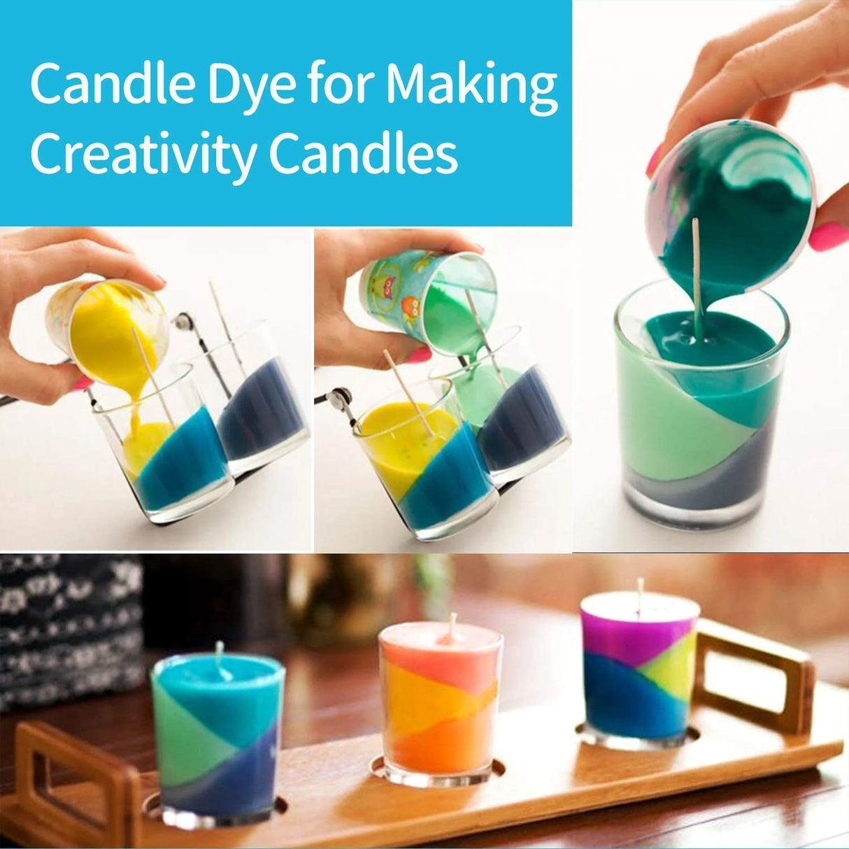 YRYM HT Candle Color Dye for Soy Wax, Safe and Natural- 34 Popular Colors for Candle Making - 8.5oz YRYM HT