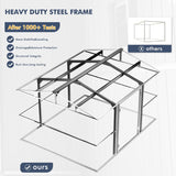 WELYAS 10x12 FT Metal Outdoor Storage Shed, Reinforced Frame Heavy Duty Large Waterproof Garden Tool Sheds with Unique Skylight Windows Air Vent for Patio Yard，Dark Grey WELYAS