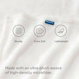 Bedsure White Fleece Blanket Throw Blanket - 300GSM Throw Blankets for Couch, Sofa, Bed, Soft Lightweight Plush Cozy Blankets and Throws for Toddlers Bedsure