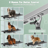 Dog Grooming Table, Adjustable Large Pet Drying Desktop, Foldable Bathing Desk with Arms, Noose, Mesh Tray, Maximum Capacity Up to 330Lb, 46in, Dark Black Lyromix