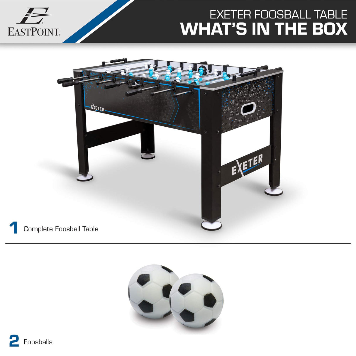 EastPoint Sports 60-Inch Official Competition Size Foosball Table - Foosball Game Table and Foosball Ball Set Complete with Quick-Connect Rods and Bead Scoring EastPoint Sports